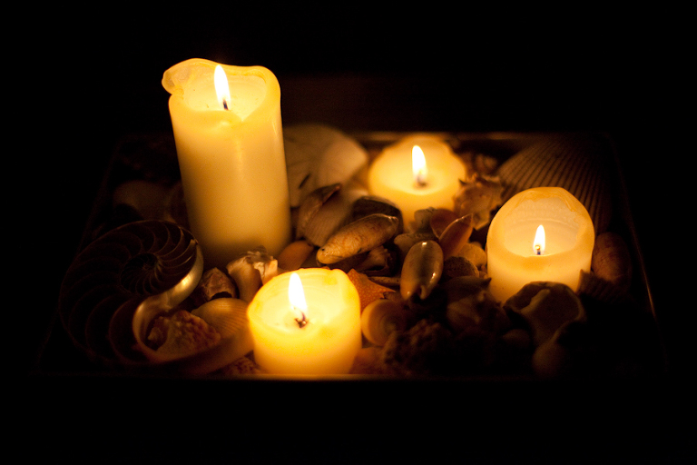 Candles with shells